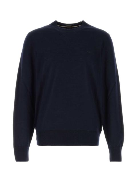 BOSS Boss Men Midnight Blue Wool Sweater