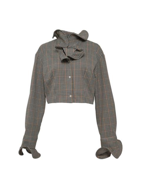 MSGM Camicia Ruffled Collar Cropped Blouse