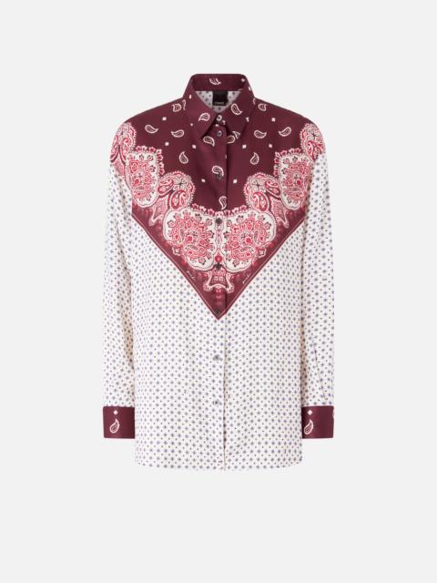 PINKO SHIRT WITH TIE MOTIF AND PLACED PRINT