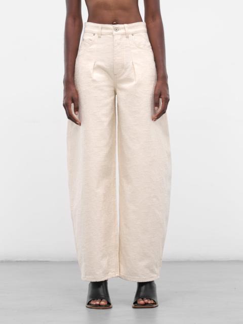 JACQUEMUS White Ovalo Denim Jeans
