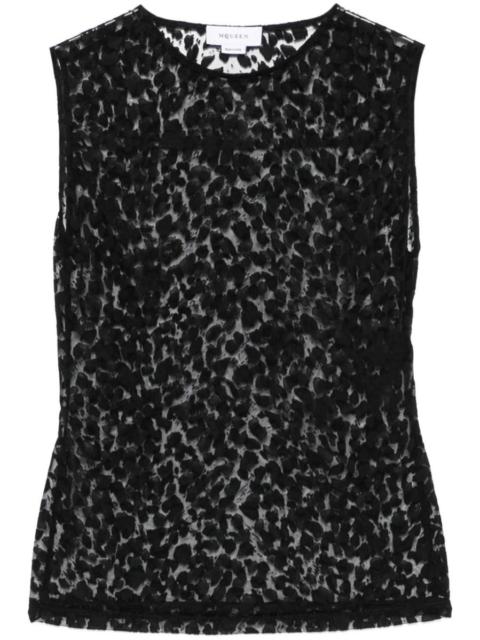 Alexander McQueen Semi-Sheer Leopard Print Top