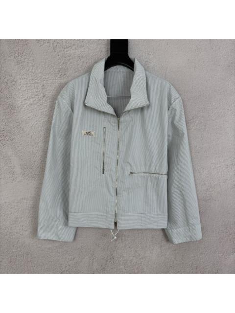 Hermès Hermes Striped Embroidered Logo Casual Jacket Mint Green