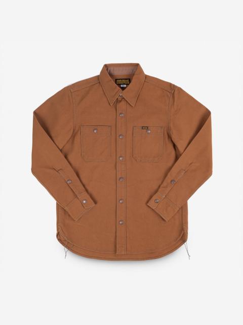 Iron Heart 17OZ DUCK CPO WORK SHIRT - &QUOT;THE UNTUCKED&QUOT; - BROWN