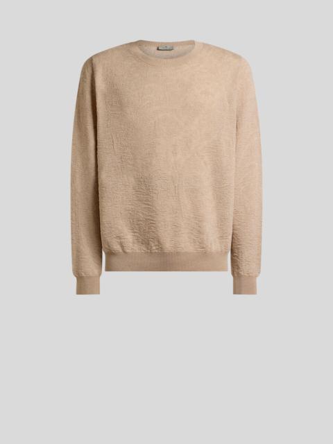 Etro COTTON SWEATER WITH FLORAL PAISLEY MOTIF