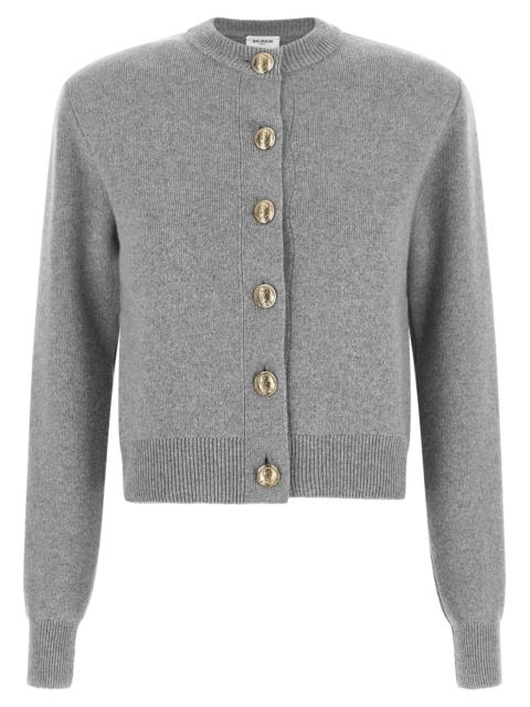 Balmain Balmain Women Sculpture Button Crew Neck Cardigan