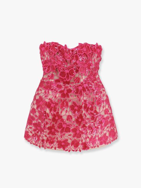 RETROFÊTE Retrofete Alira Laces And Sequins Dress Pink