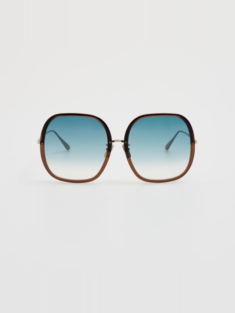 LINDA FARROW Celia Sunglasses in Brown
