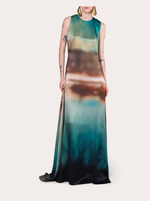 Roksanda Sylas Abstract Satin Twisted Racerback Gown