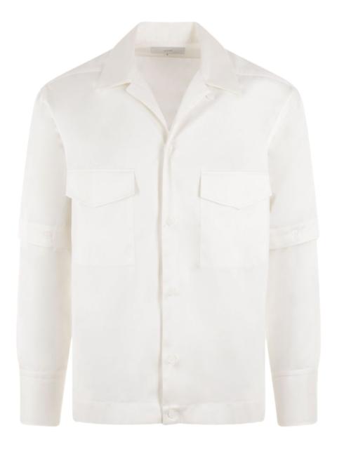 SETCHU notched-lapel cotton shirt