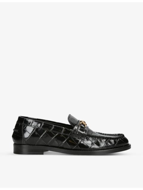 VERSACE Medusa croc-embossed leather loafers