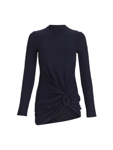 SILVIA TCHERASSI Celyse Wrap-Detailed Knit Top navy