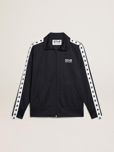 Golden Goose Dark blue sweatshirt with white strip and contrasting blue stars