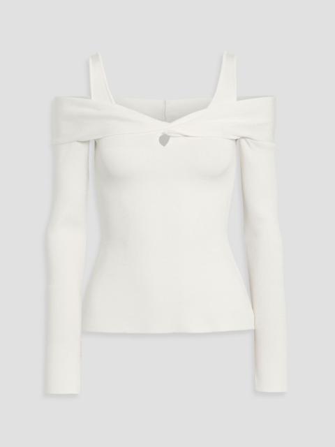 Safiyaa Klaudia cold-shoulder stretch-knit top