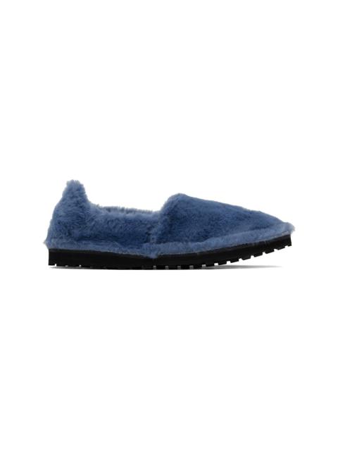 Marni Blue Faux-Fur Loafers
