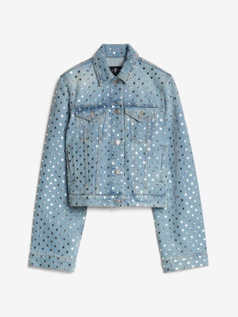 7 For All Mankind Studded Trucker Jacket in Bleach