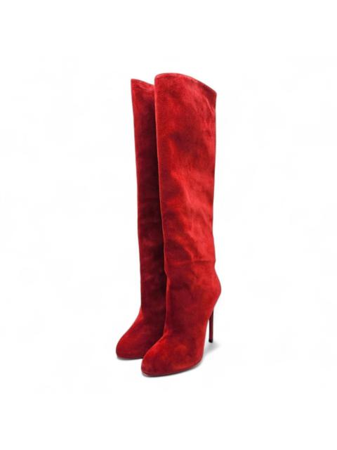 Christian Louboutin Vitish 100 Suede Knee-High Boots Red EU 41.5 US 11 $1795 NWB