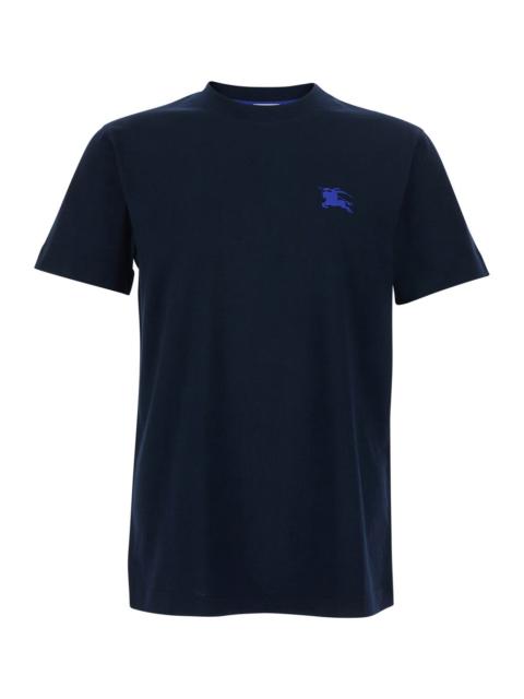 Burberry Burberry Men Blue Crewneck T-Shirt With Ekd Embroidery On The Front In Cotton Man