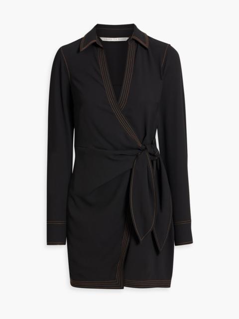VERONICA BEARD Crepe de chine mini wrap dress