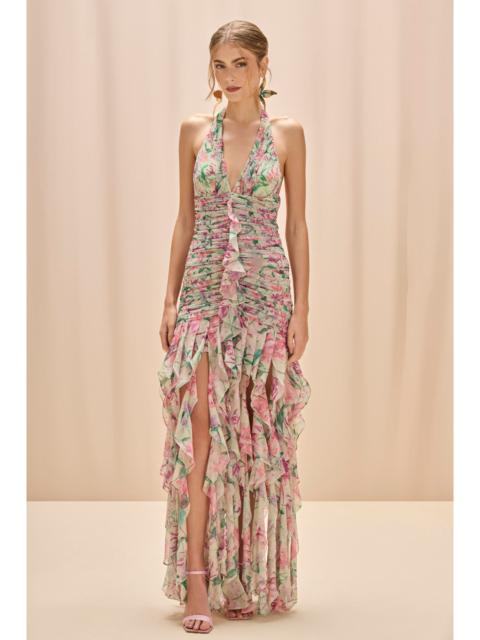 PatBO HONEY FLOWER PLUNGE GOWN