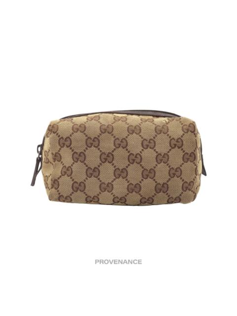 GUCCI Gucci Zip Pouch - GG Canvas Brown