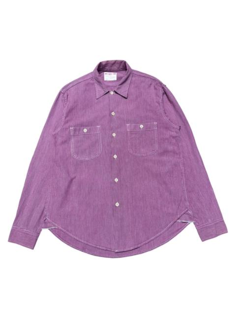 SUGAR CANE Sugar Cane Red Wabash Denim Selvedge Work Shirt Oversized