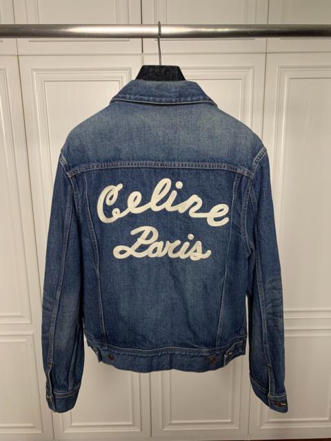 CELINE Celine 20FW Dark Union Slogan Denim Jacket