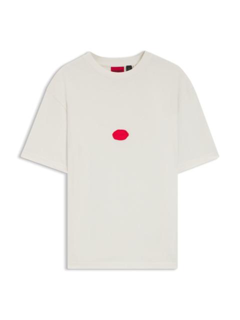 HUGO COTTON-JERSEY T-SHIRT WITH WAX-STAMP LOGO