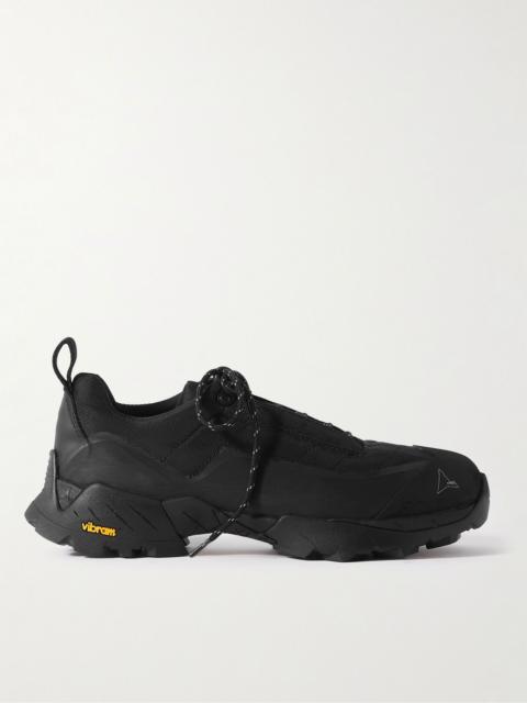ROA Katharina Rubber and Leather-Trimmed Mesh Hiking Sneakers Black