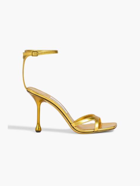 JIMMY CHOO Ixia metallic leather sandals