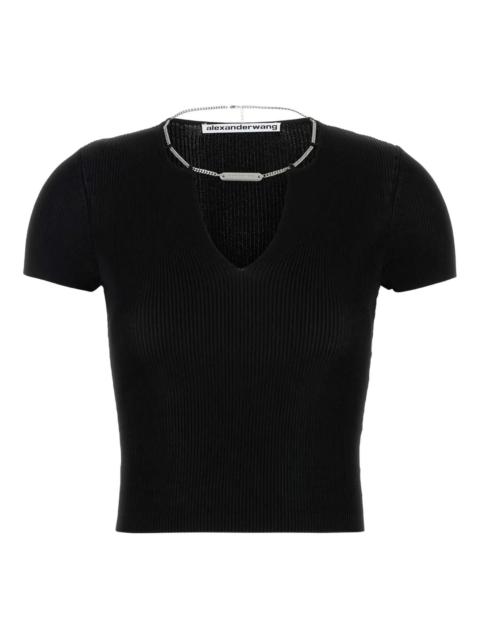 Alexander Wang Nameplate V-Neck Pullover