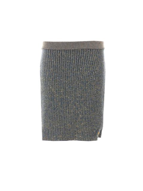 Balmain Balmain Women Glittered Tweed Knit Short Skirt