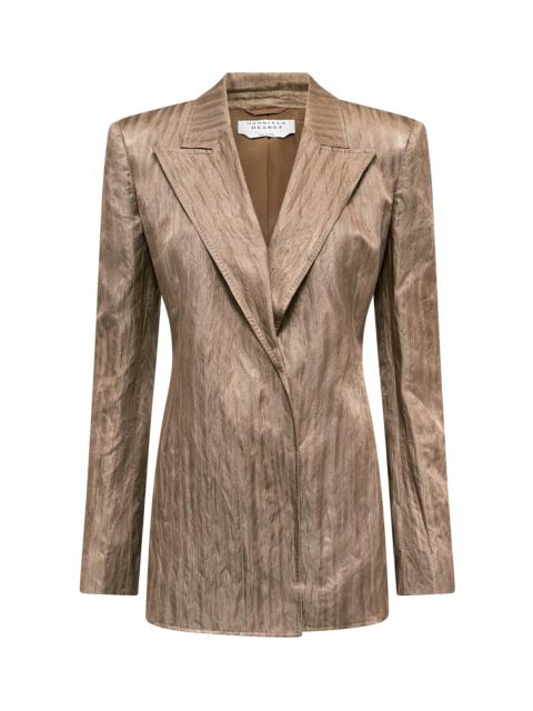 GABRIELA HEARST Mairi Metallic Silk Blazer bronze