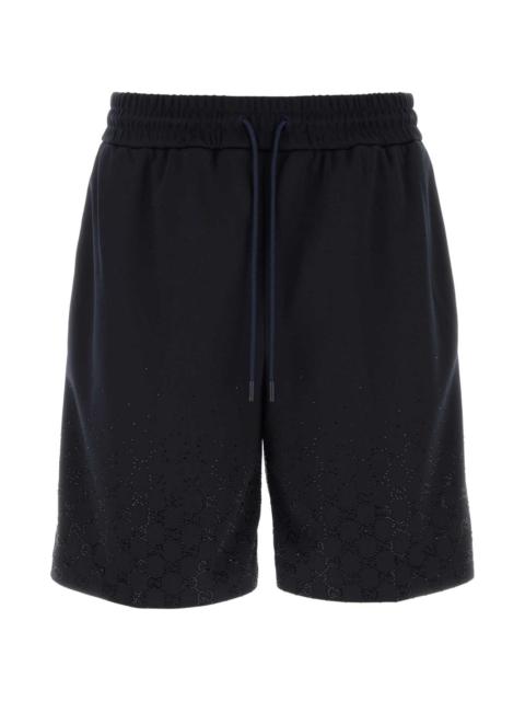 GUCCI Midnight Blue Polyester Bermuda Shorts