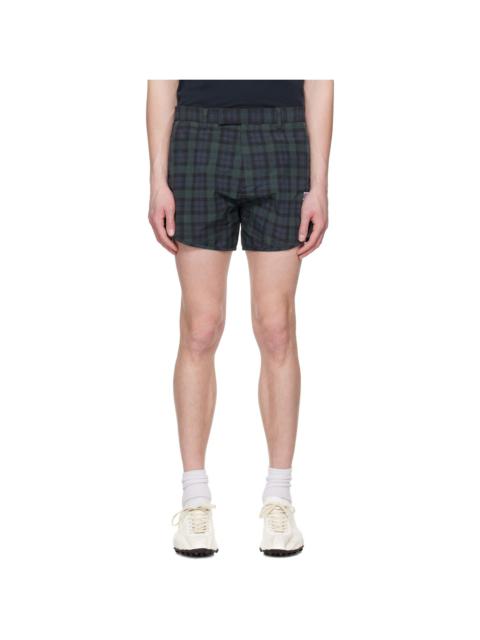 Martine Rose Navy & Green Tailored Gym Shorts