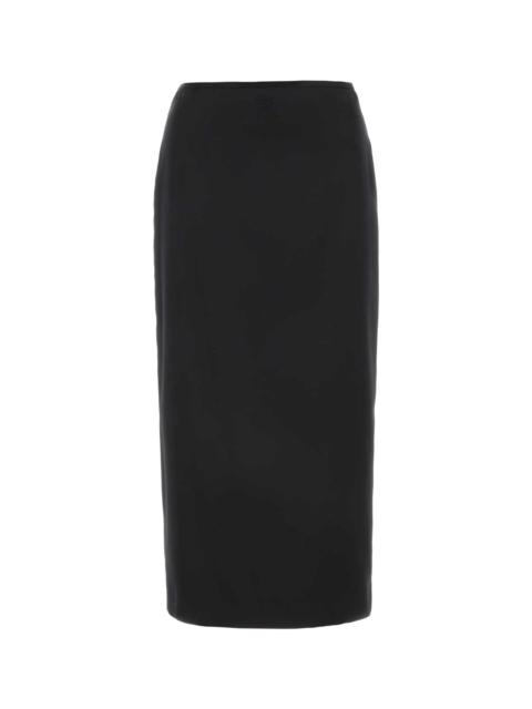 Miu Miu Black Stretch Silk Skirt