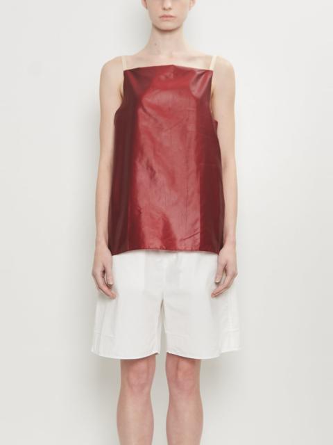 Carven Pressed Silk Vest Top — Ruby