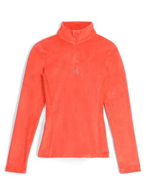 SPYDER Womens Shimmer Bug Half Zip T-Neck - Coral Haze