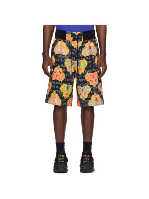 VERSACE JEANS COUTURE Black & Gold Heart Couture Shorts