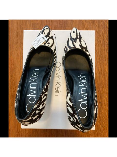 Calvin Klein - White Leopard Pointed-Toe Gayle Leather Stiletto Pump - Size 6.5