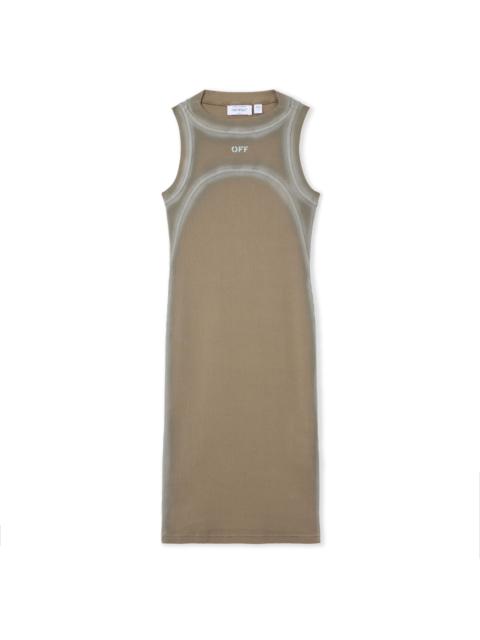 Off-White Spray Off Stamp Ribbed Round Dress