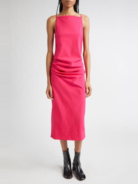 Proenza Schouler Proenza Schouler Priya Ruched Bi-Stretch Cotton Blend Midi Dress in Orchid at Nordstrom