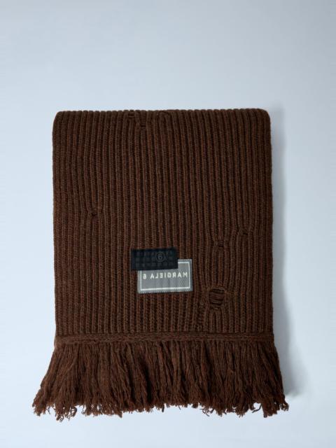 MM6 Maison Margiela Distressed Wool-Blend Scarf