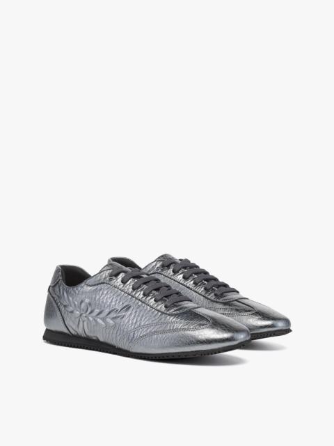 MCM Federlite Lo Sneakers in Laurel Metallic Leather