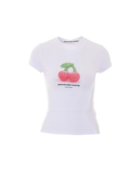 Alexander Wang Alexander Wang Women Fitted Ringer T-Shirt With Cherry Print And Logo