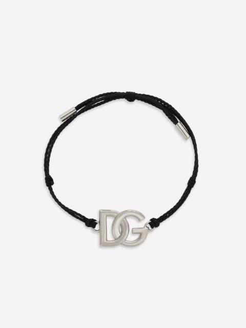 Dolce & Gabbana Cord bracelet with large DG logo