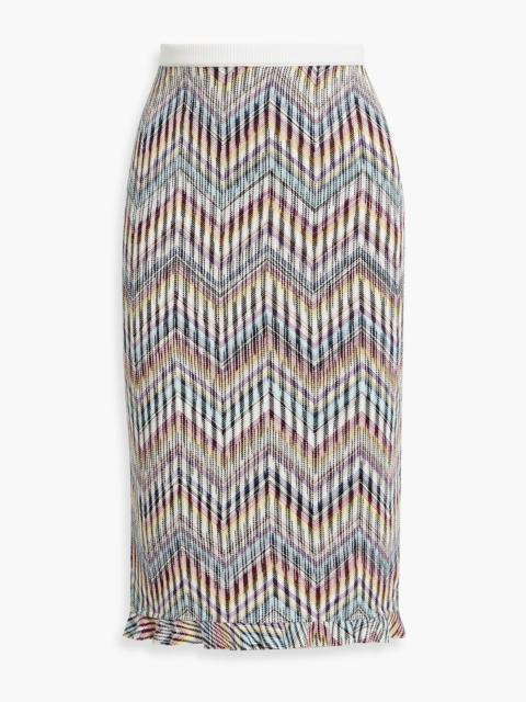 Missoni Ruffled crochet-knit cotton-blend skirt