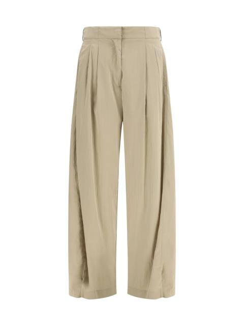 The Row The Row Iven Silk and Nylon Pants Beige