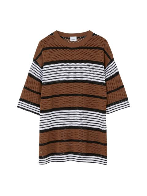 Burberry Stripe-Print Oversized T-Shirt