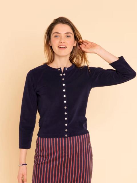 Other Designers agnes b. - Agnes B navy blue terry le petit snap cardigan