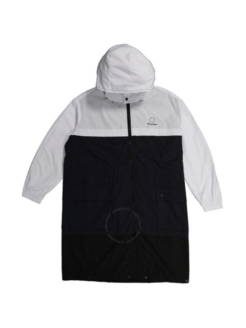 Étude Etudes Men's White 3- Stripe Colour Block Zip-up Parka